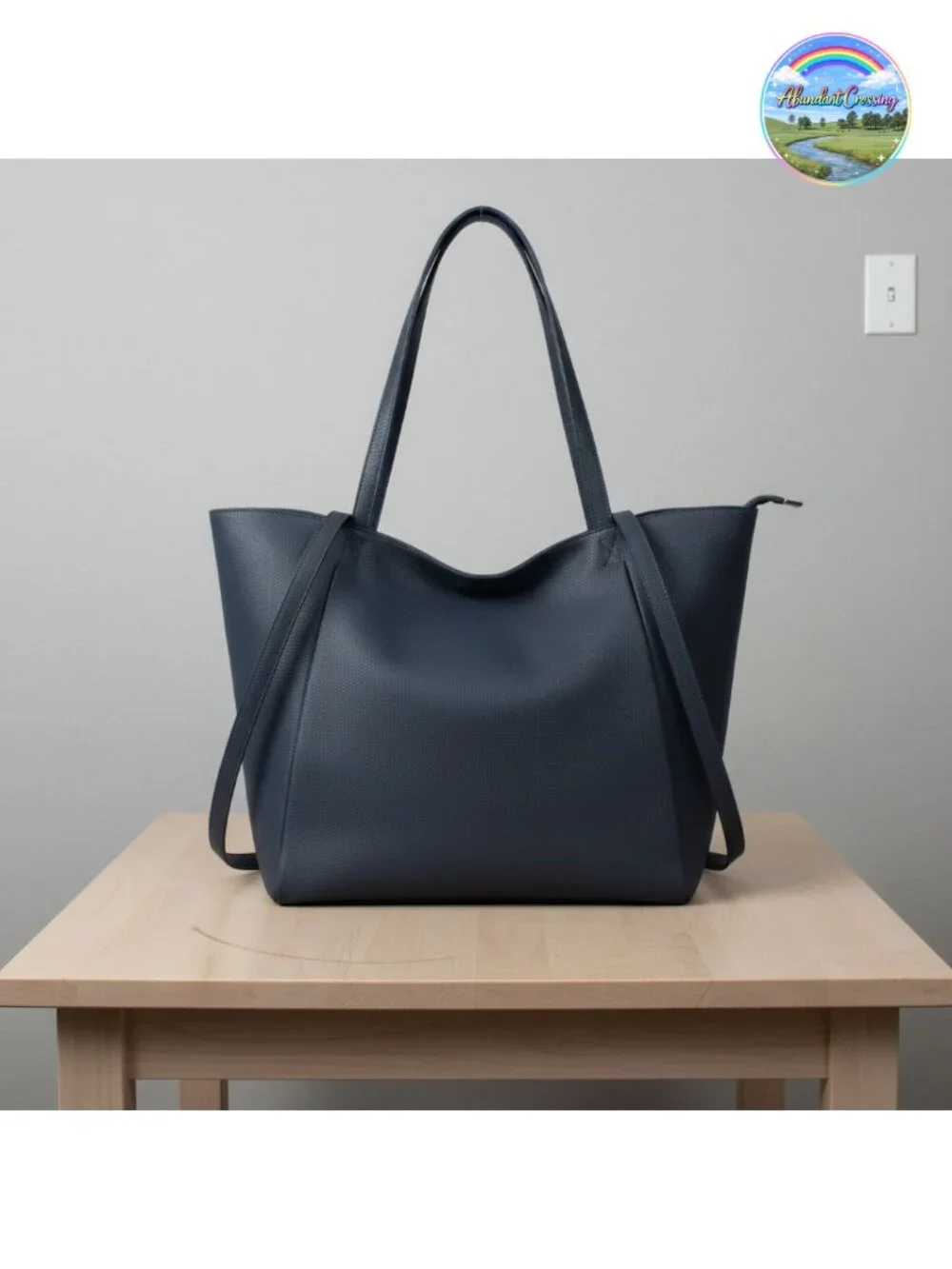 Large Tote Bag Vegan Leather 16L Casual Zipper Work Weekender